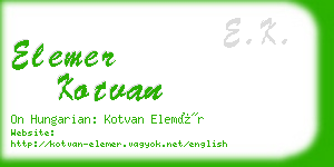 elemer kotvan business card